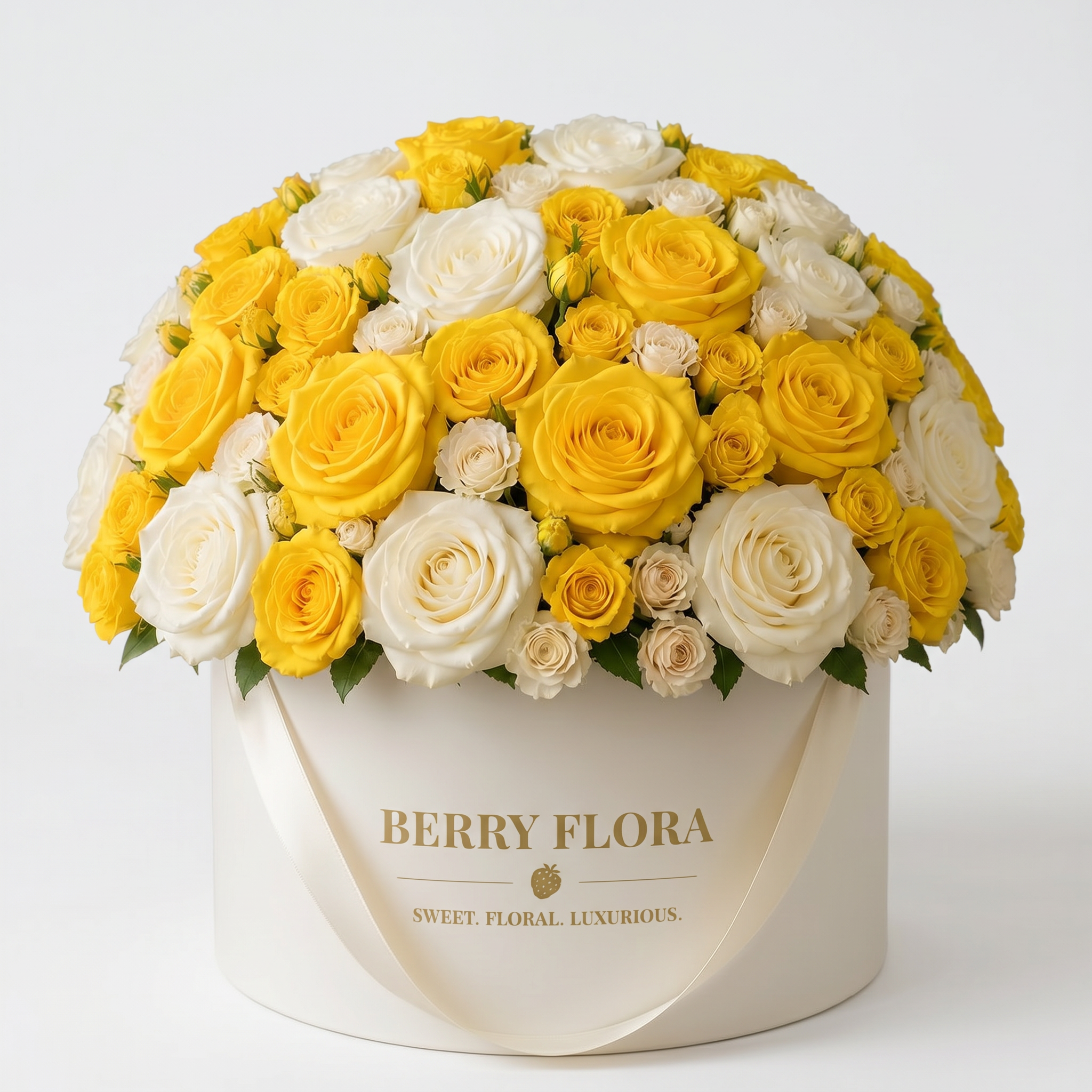 Golden Elegance Rose Hatbox
